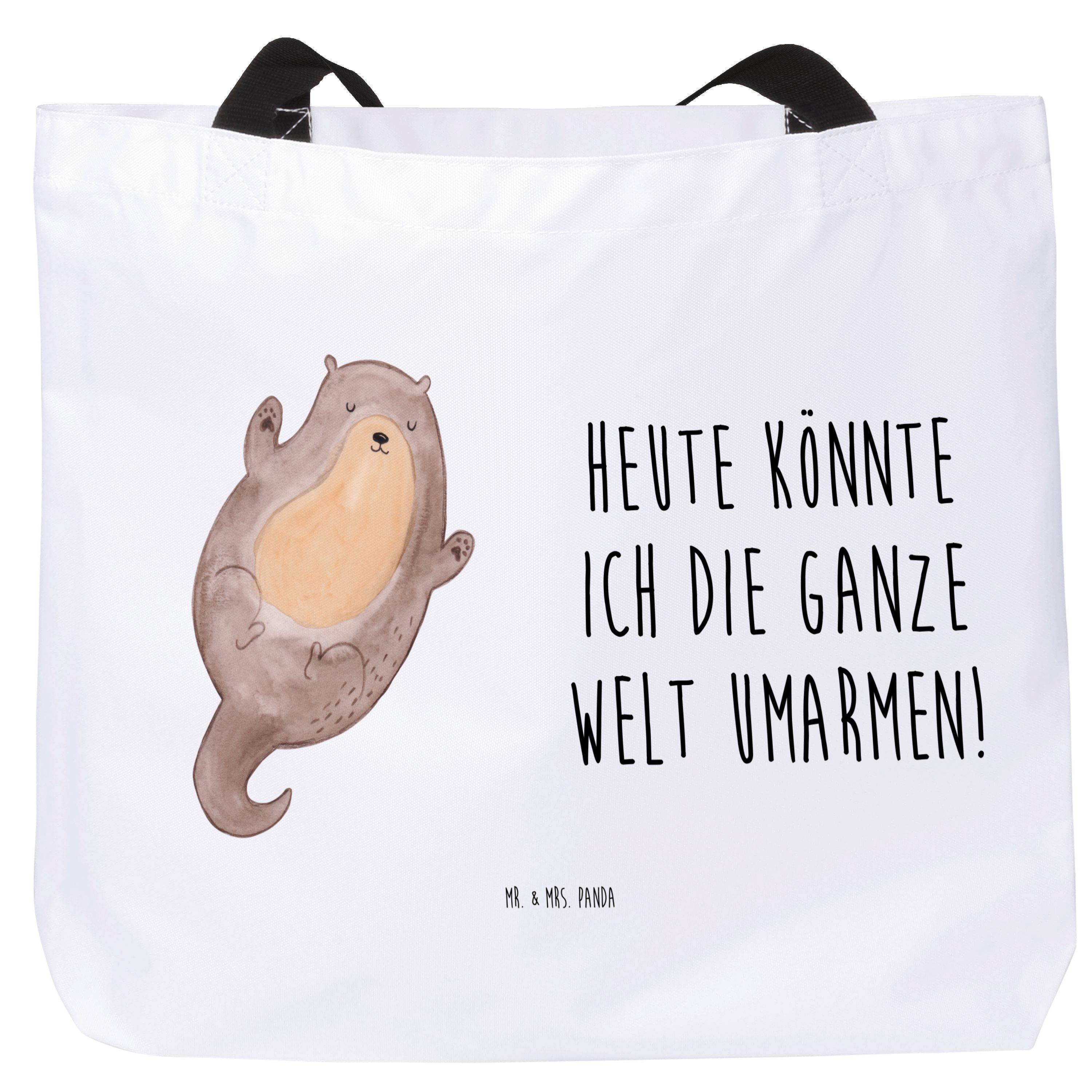Shopper Otter Umarmen, Reisetasche, Weiß, Tasche, gut Gelaunt, Schultasche, S