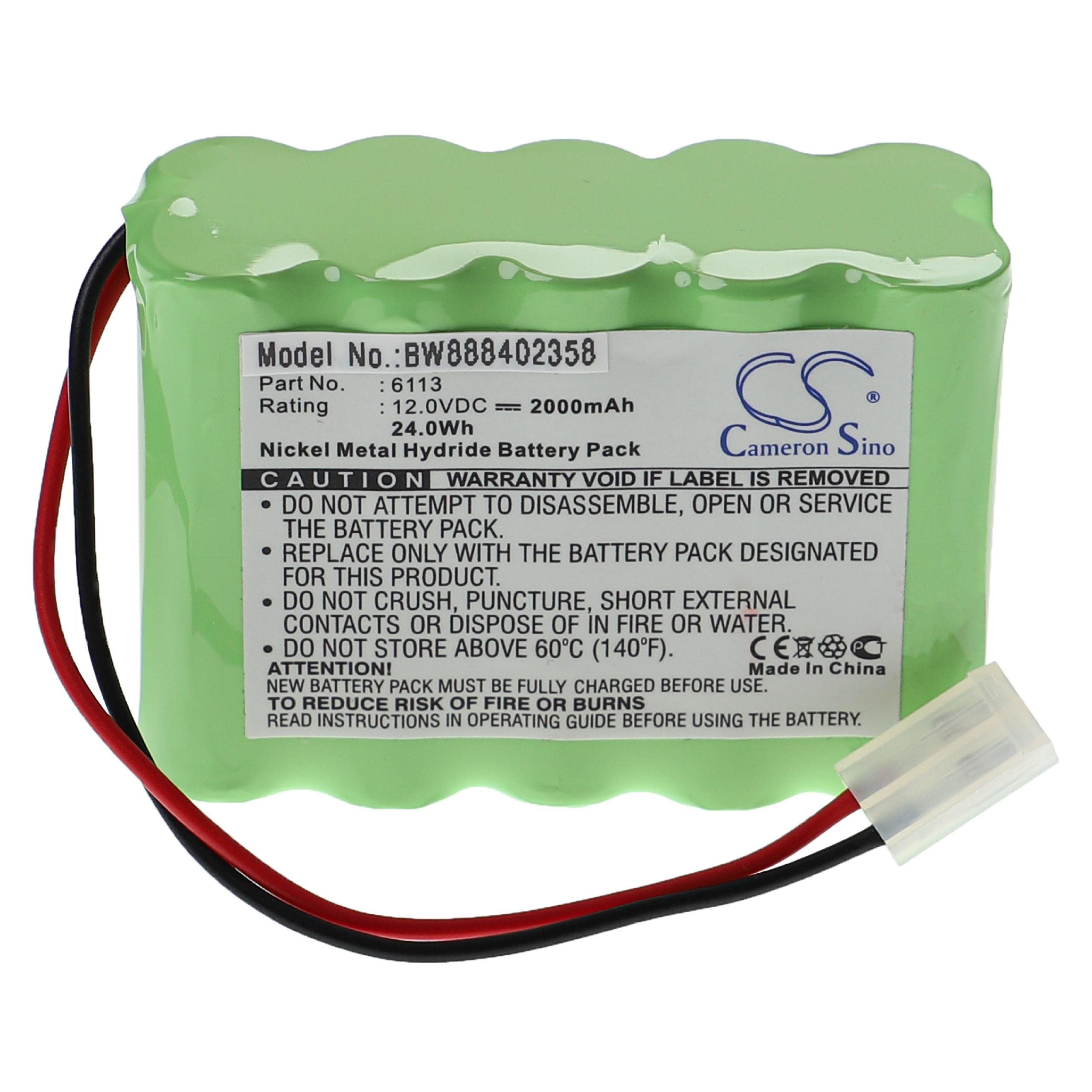 vhbw Ersatz für Cardioline CSA14060, 88888089, 120176, 110176, 6113 für Akku NiMH 2000 mAh (12 V)