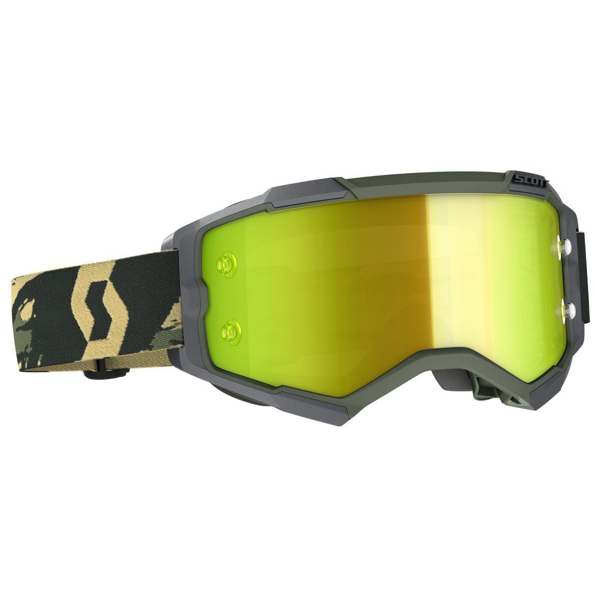 Scott Motorradhelm-Visier Scott Goggle Fury camo kaki / yellow chrome works