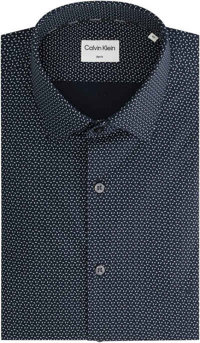 Calvin Klein Langarmhemd STRETCH DASH PRINT SLIM SHIRT