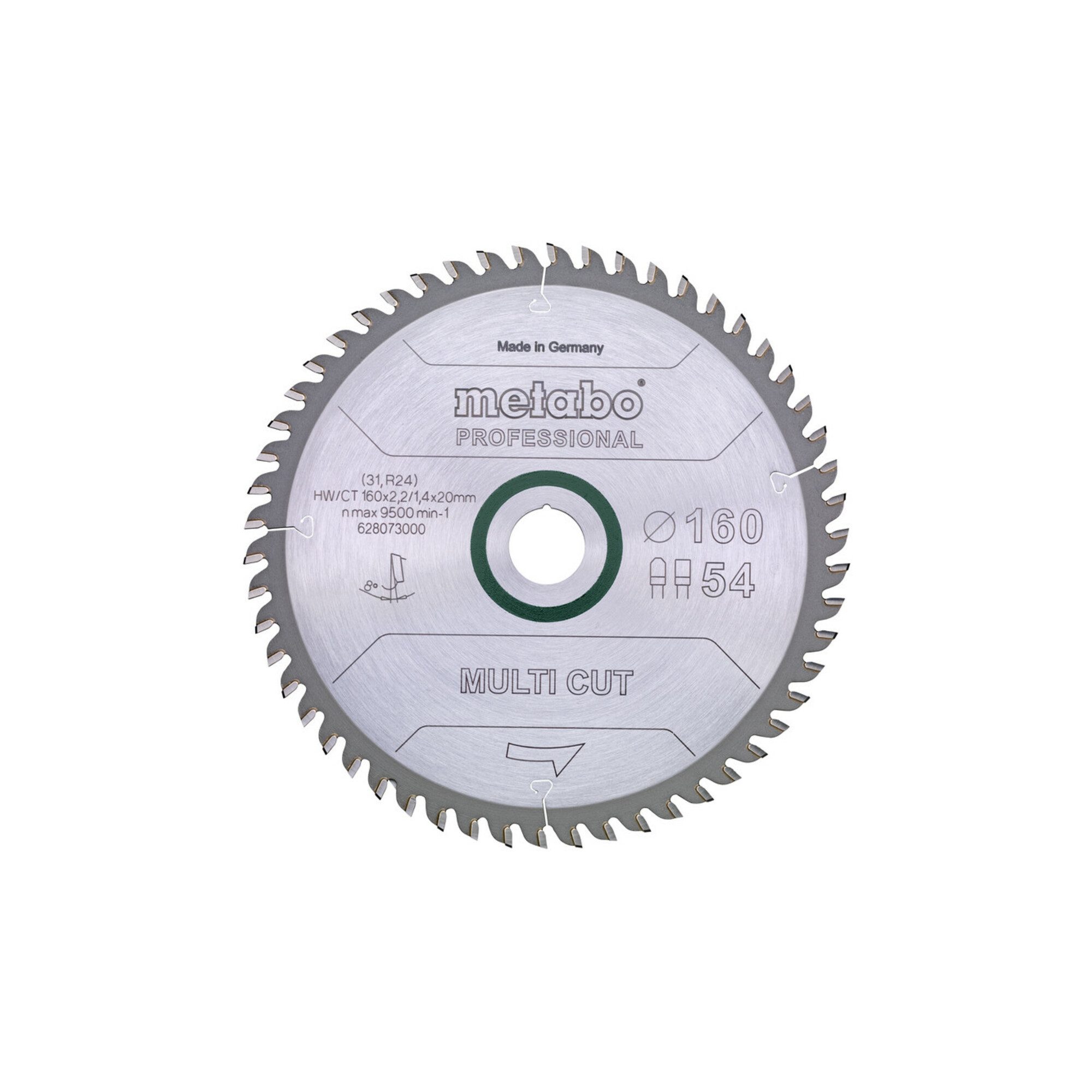 metabo Kreissägeblatt Metabo Sägeblatt "multi cut - professional", 160x2,2/1,4x20, Z54 FZ/TZ