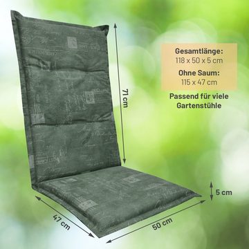 RelaxXL Hochlehnerauflage Comfort, (1 St), 118x50x5cm, UV-Schutz, Leicht, Hoher Komfort