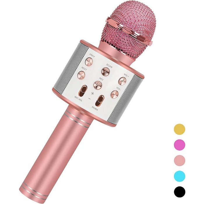 Devenirriche Mikrofon Karaoke Mikrofon Bluetooth 4 in 1 Drahtlos Karaoke Mikrofone Kinder