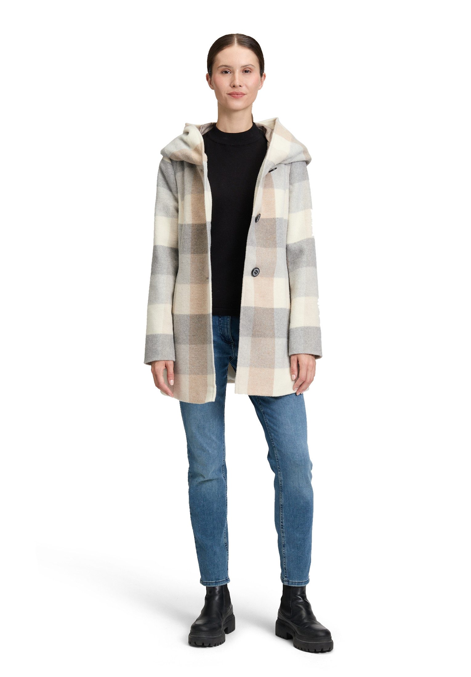 Amber & June Kurzjacke Damen mit Kapuze