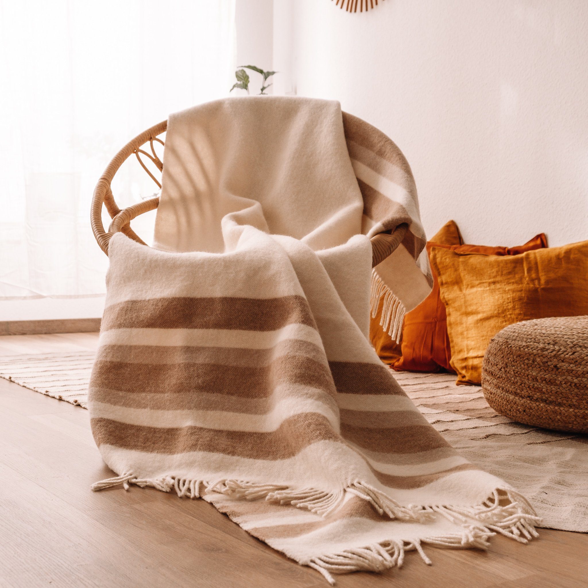 Wolldecke TUNDRA, Steppenwolle, Nachhaltige Wolldecke 130x200cm, Made in EU aus 100% Schurwolle