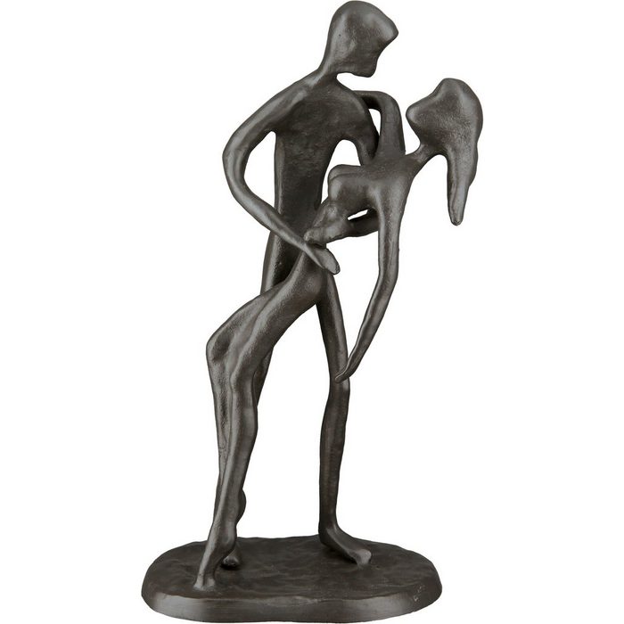 Casablanca by Gilde Dekofigur Design Skulptur Im Arm braun (1 St) Dekoobjekt aus Metall Höhe 20 cm Pärchen Wohnzimmer