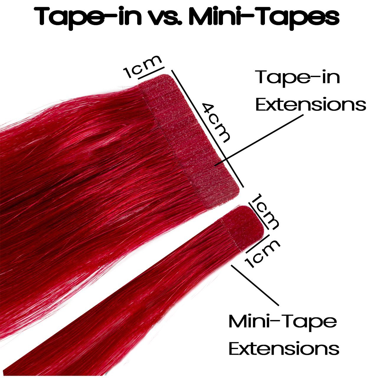 Mini Echthaar-Extension Tape Premium 40cm hair2heart Mittelbraun Extensions #4/0