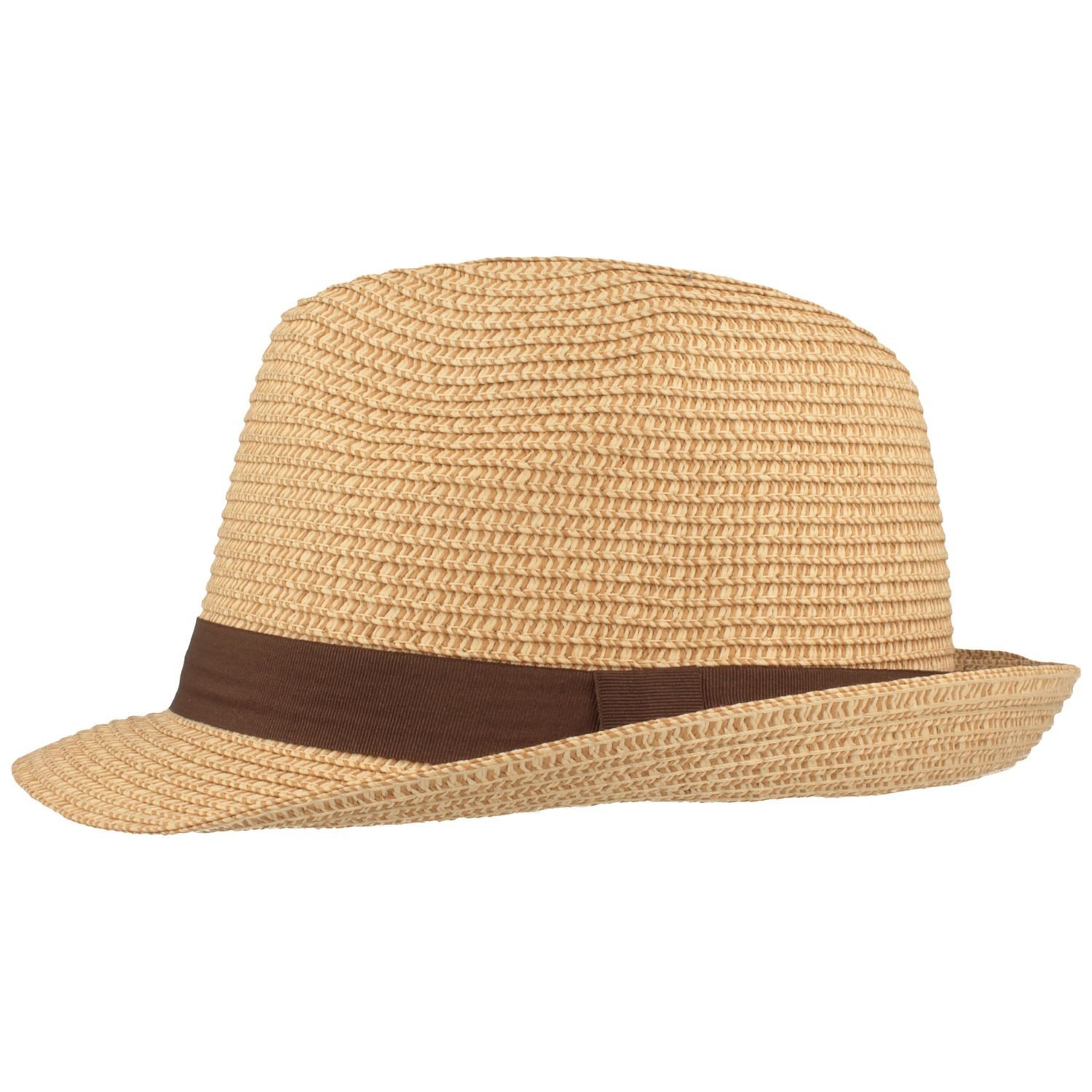 Breiter Strohhut knautschbarer Borten-Trilby