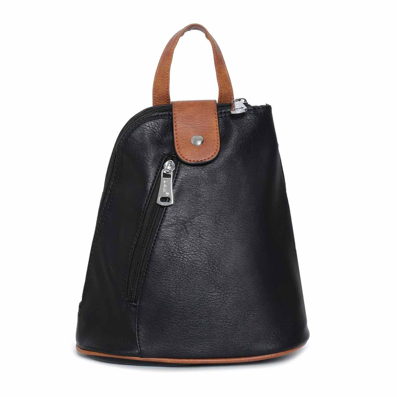 ITALYSHOP24 Rucksack Damen Schultertasche Cross Over BodyBag Umhängetasche BackPack Daypack, Leder Optik mini Cityrucksack Handytasche Geldbörse Reise Shopping Bag