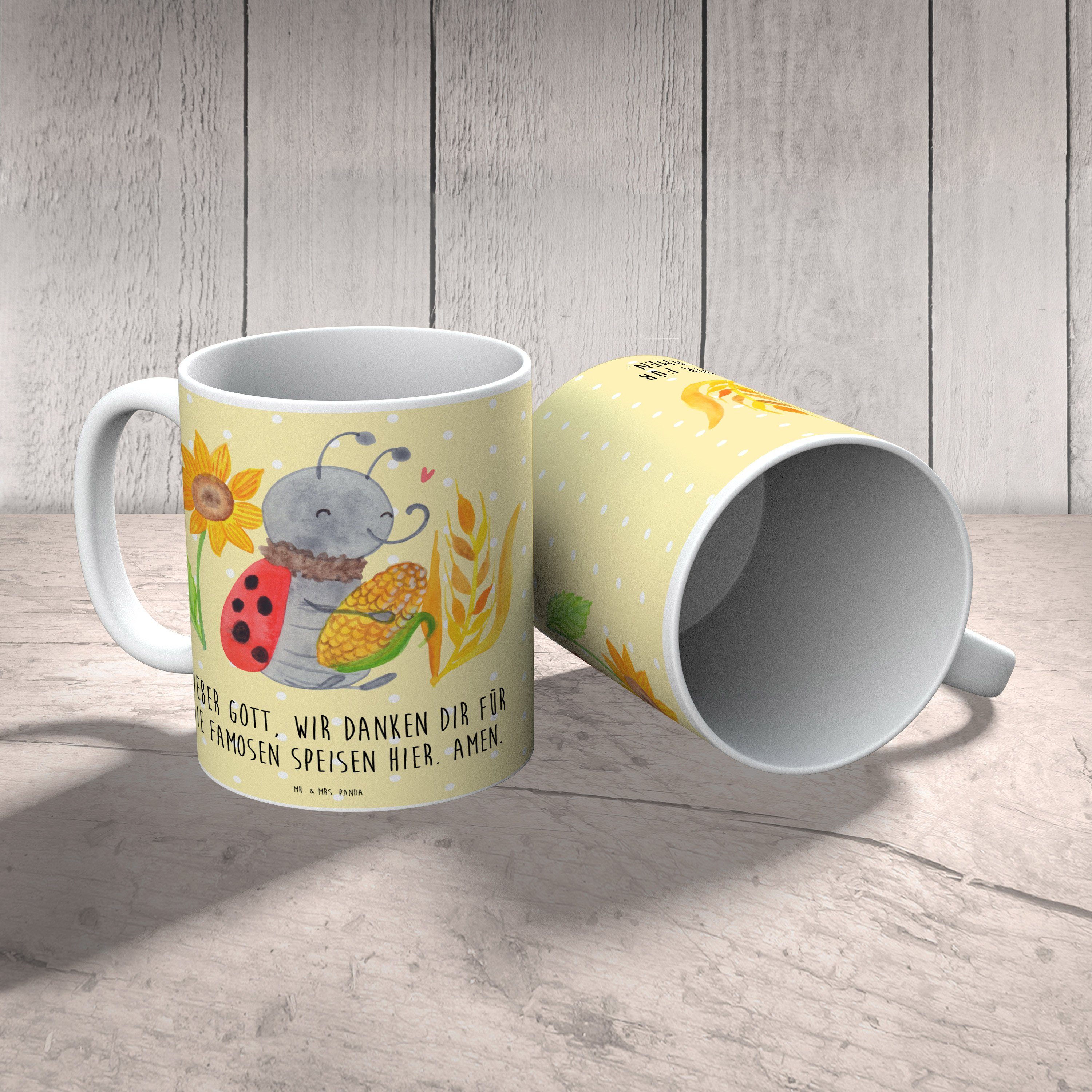 Ki, Kaffeetasse, Panda Mrs. Erntedank Pastell Erntedank Mr. - - Smörle Tasse Geschenk, Gelb & Keramik