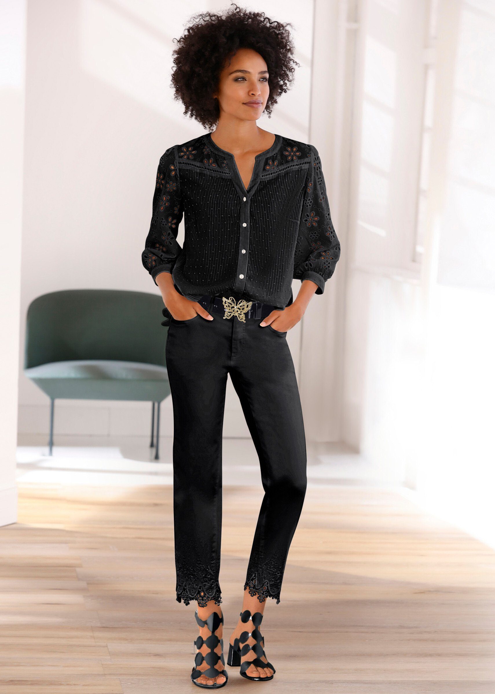 heine Klassische Bluse Bluse 3/4-Arm