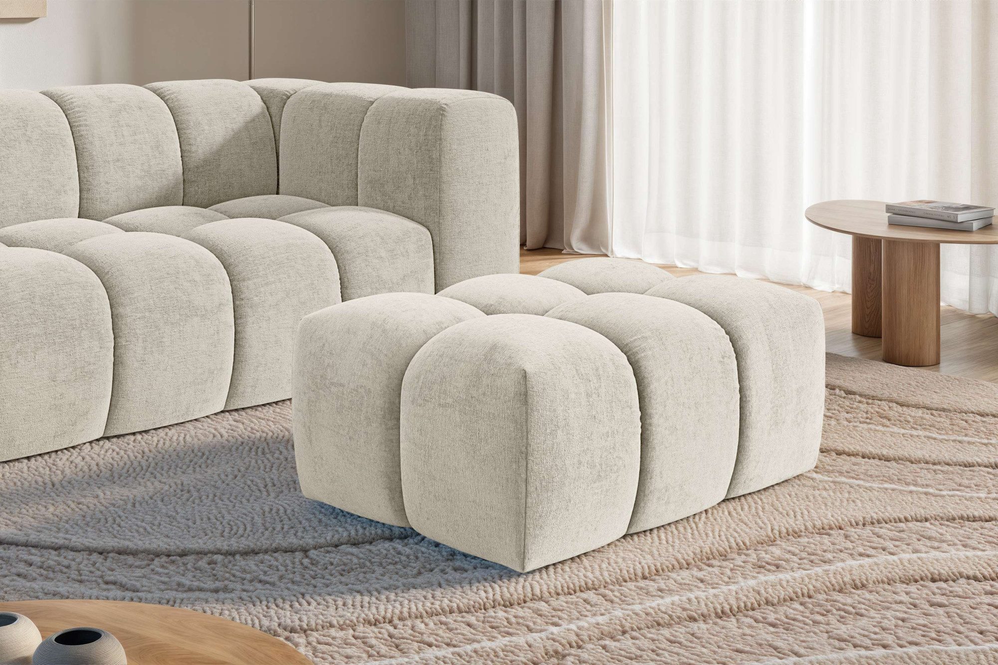 homsy by Ana Johnson Polsterhocker BOUBELLE Sitzhocker mit Steppung, Bubble-Optik, Maße B/T/H: 97/67/42cm, erstklassige Verarbeitung, hoher Sitzkomfort und modernes Design
