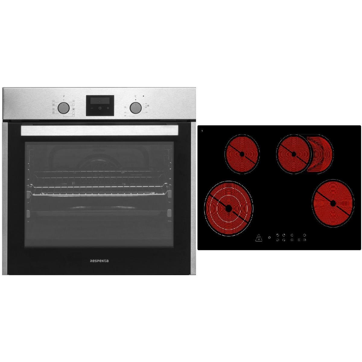 Forno Incasso Respekta DIGI8BLACKSTEEL - 66 Litri, 9 Funzioni, Timer LED, Classe A, Triplo Vetro - 4
