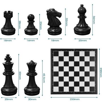 Ailiebe Design Lernspielzeug Schachspiel Reiseschach Schachset Magnetisches Faltbares Schachbrett, Schachfiguren für Kinder und Erwachsene Wasserdicht 25 x 25 cm