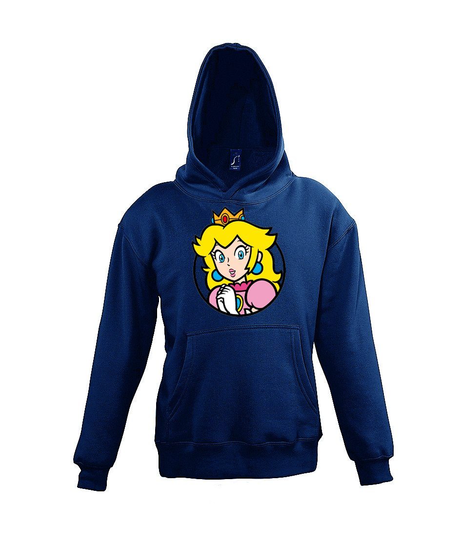 Mädchen Peach Hoodie Gaming Pullover Designz mit Kapuzenpullover Motiv Kinder Navy Retro Youth für