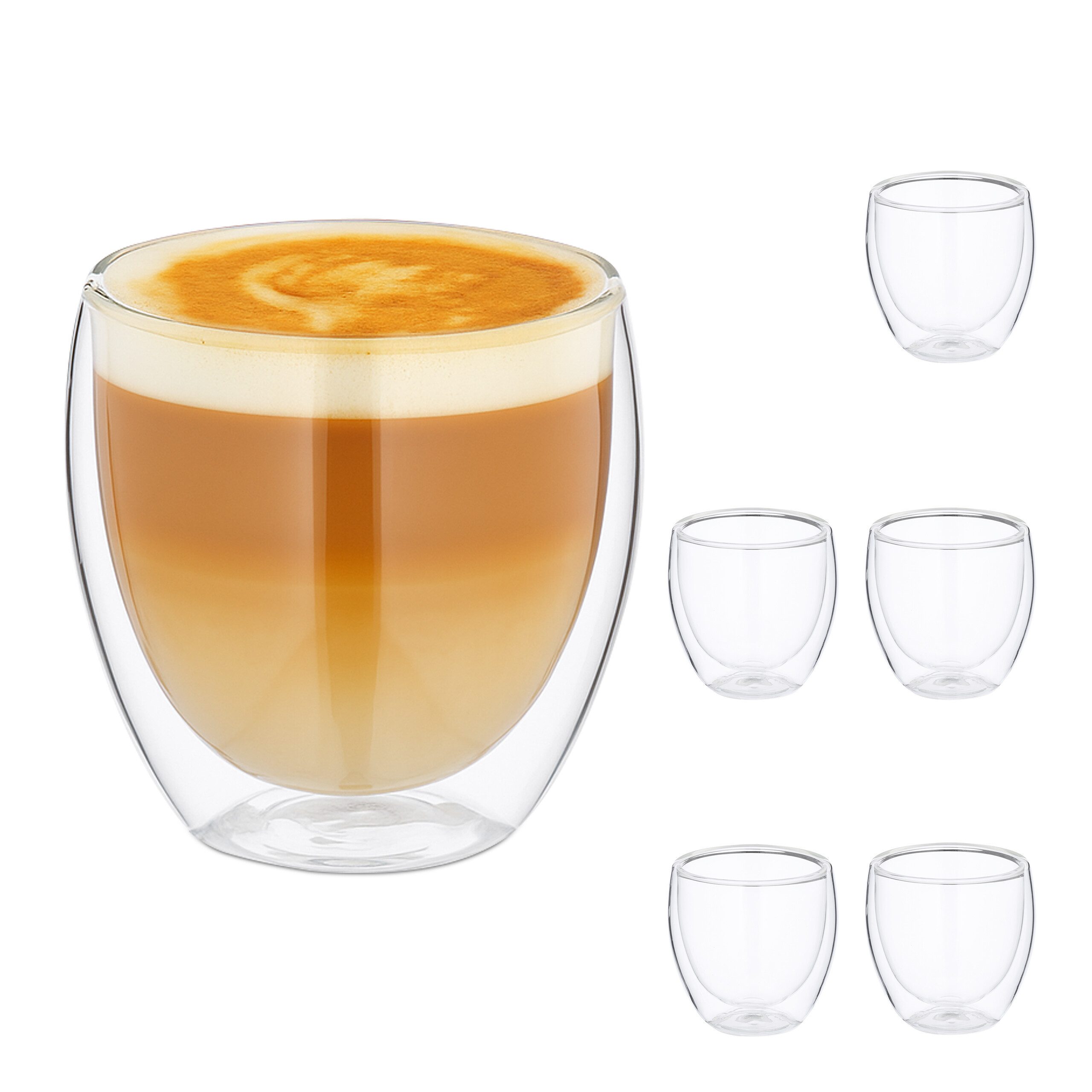 Gläser-Set Cappuccino Gläser doppelwandig