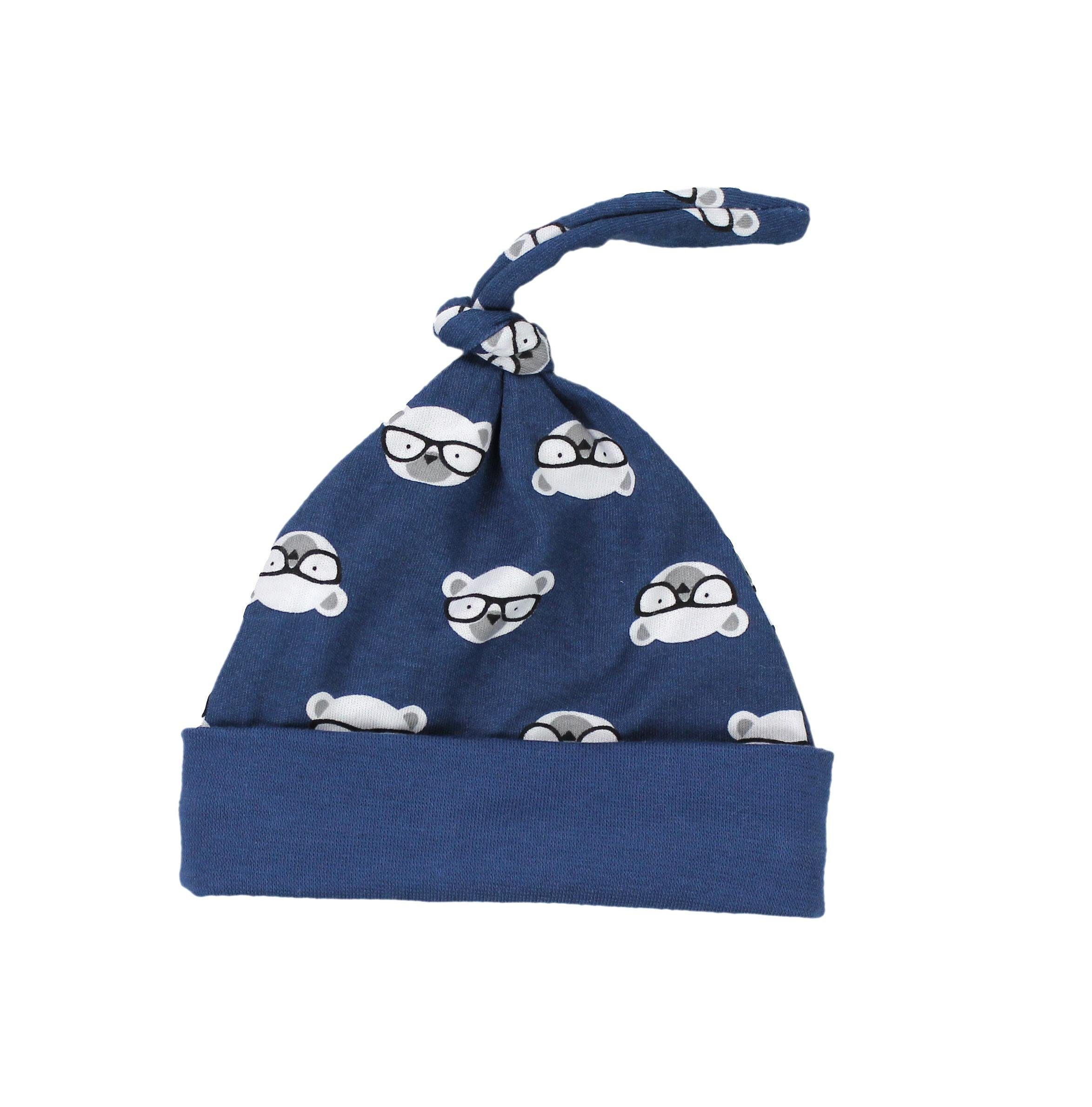 TupTam Erstausstattungspaket Baby Kleidung Set Grau Strampelhose / Bärchen Bekleidungsset mit Brille Body Dunkelblau Mütze