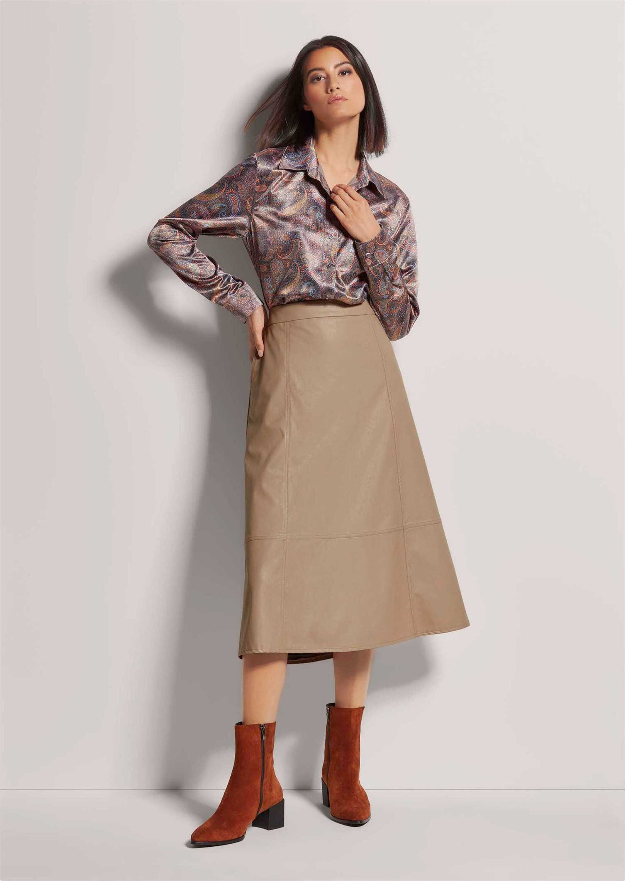 MADELEINE Langarmbluse Satinbluse mit Knopfmanschetten