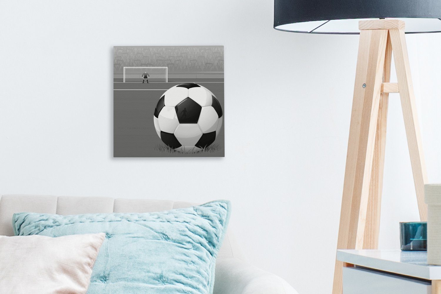 OneMillionCanvasses® eines -, Leinwand - Eine Leinwandbild Wohnzimmer Feld für Illustration Fußballs Bilder bunt dem Schlafzimmer (1 Stadion auf Jungen St), im