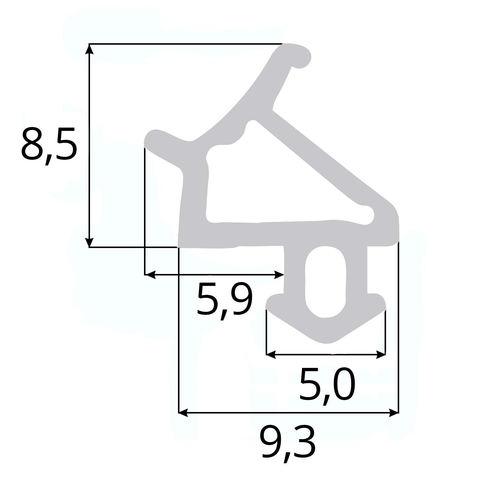DQ-PP Türdichtband DQ-PP Fensterdichtung, Schwarz, 5 Meter, PVC Fenster, Gummidichtug, ALUPLAST, GEALAN, KBE, KOMMERLING, LB, PANORAMA, PLUS-TEC, REHAU, VEKA, UNIV.