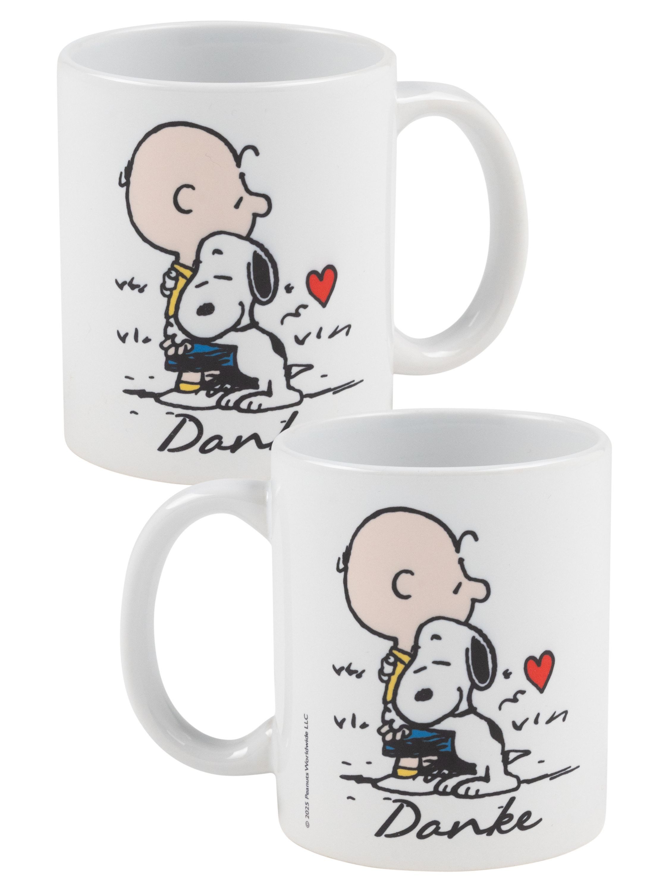 United Labels® Tasse The Peanuts Snoopy Tasse Danke Geschenk Kaffeetasse Becher 320 ml, Keramik