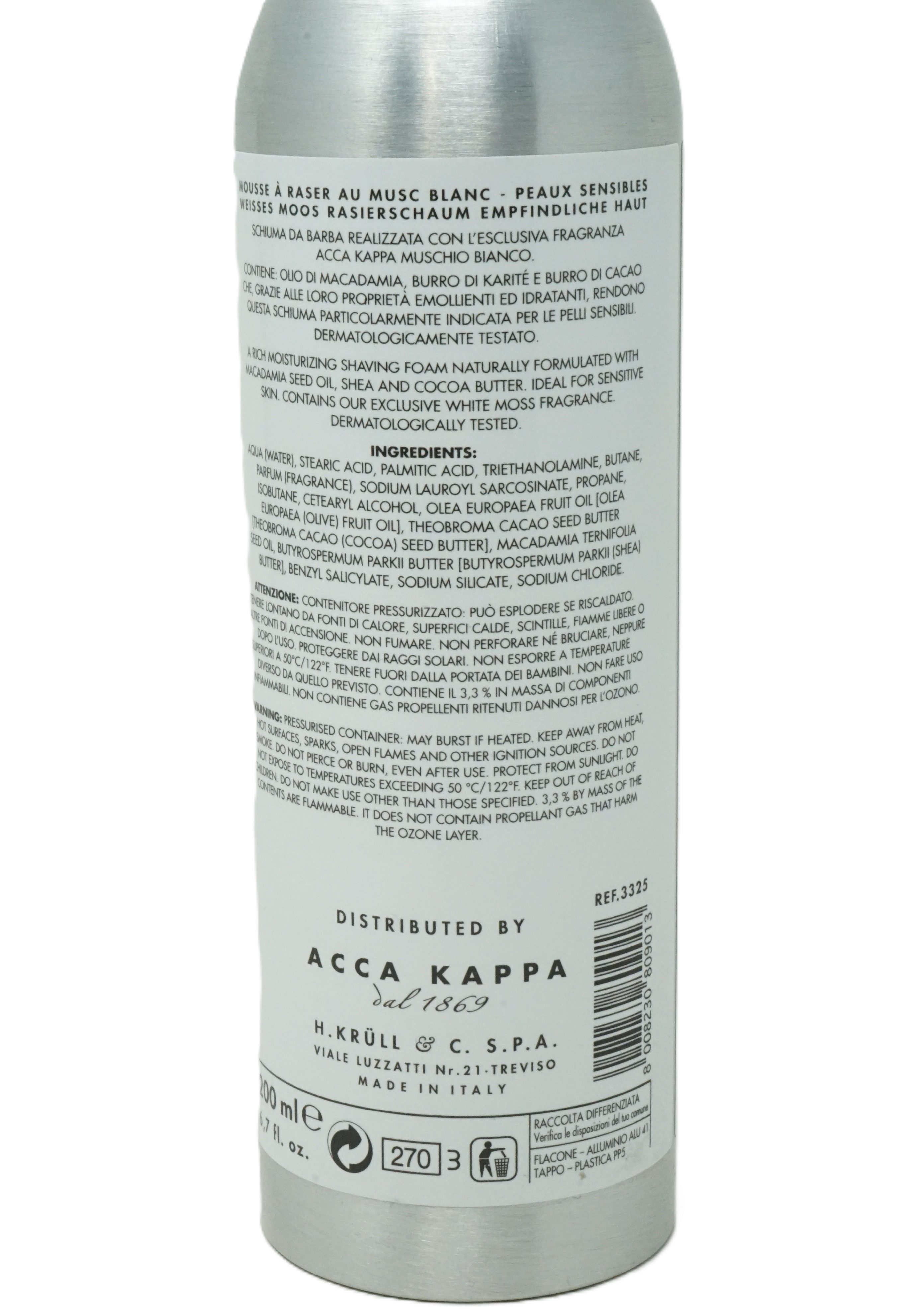 NOTE Rasierschaum Acca Kappa Muschio Bianco White Moss Shaving Foam 200 ml