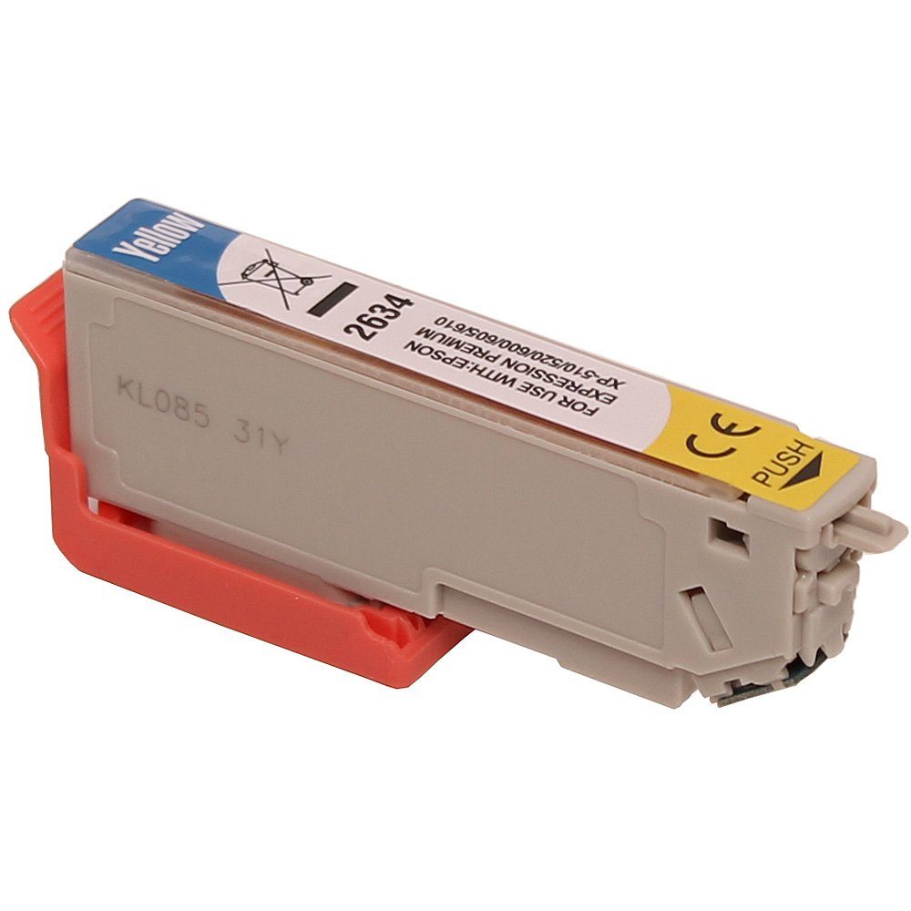 ABC Tintenpatrone (Kompatible Druckerpatrone für Epson 26XL Gelb Expression Premium, P600 XP605 XP610 XP615 XP620 XP625 XP700 XP710 XP720 XP800 XP810 XP820)