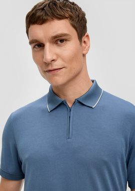 s.Oliver BLACK LABEL Kurzarmshirt Poloshirt aus Modalmix Blende
