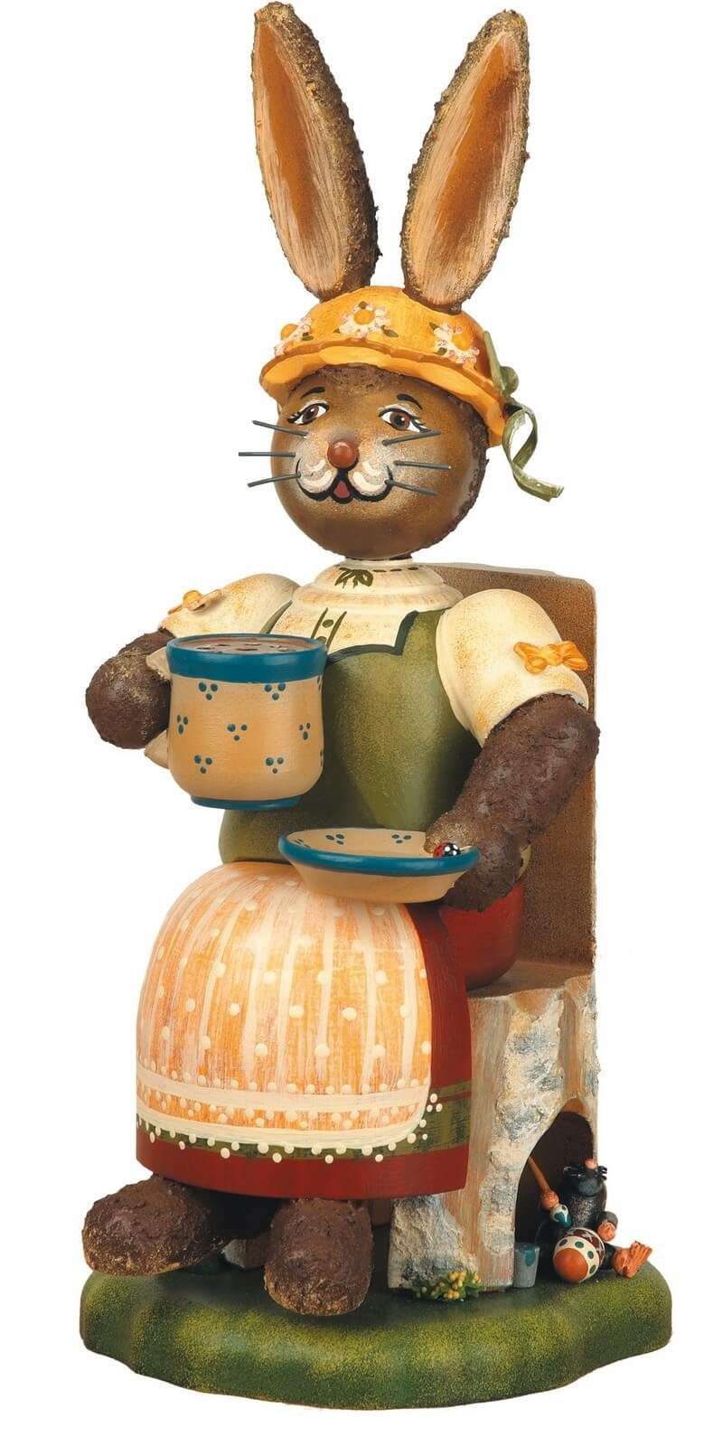 Hubrig Volkskunst Zschorlau Erzgebirge Osterhase Räuchermännchen & Osterhase Kaffeegustel von Hubrig Volkskunst, Original von Hubrig!