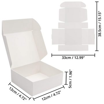 Kurtzy Geschenkbox Weiße Geschenkboxen 50 Stück - 12x12x5cm mit Deckel, White Gift Boxes 50 pcs - 12x12x5cm with Lid