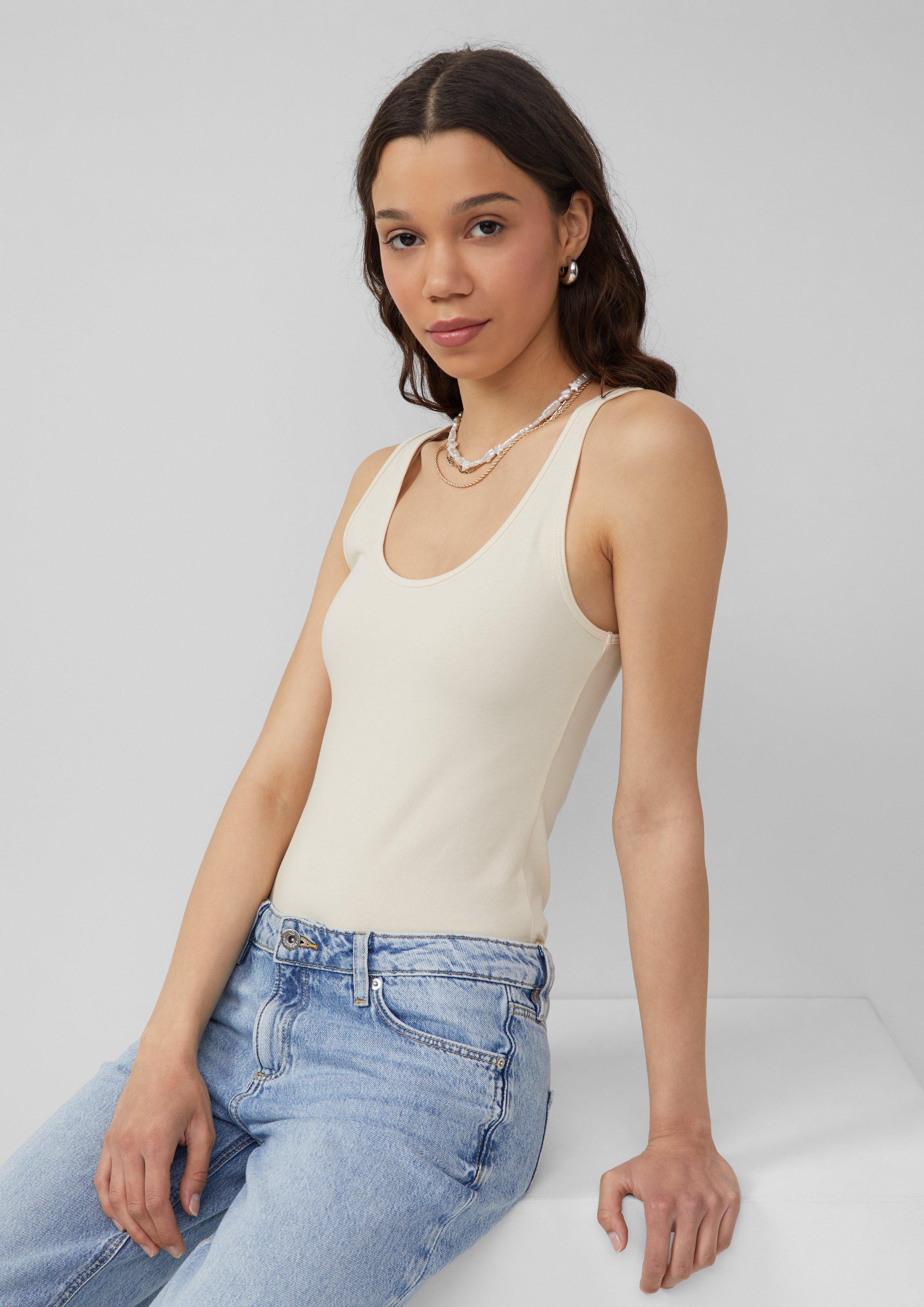 QS Shirttop Elastisches Tanktop im Slim günstig online kaufen