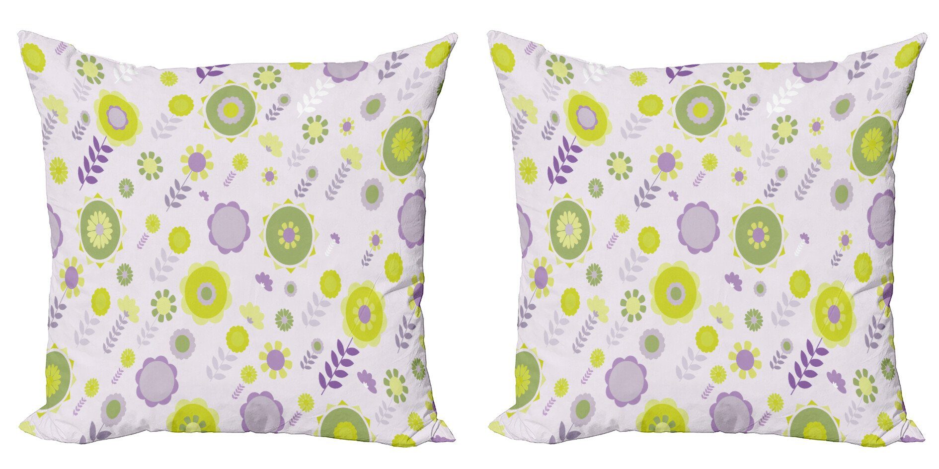 Kissenbezüge Modern Accent Doppelseitiger Blumen-Muster (2 Abakuhaus Digitaldruck, Stück), Blumen Funky