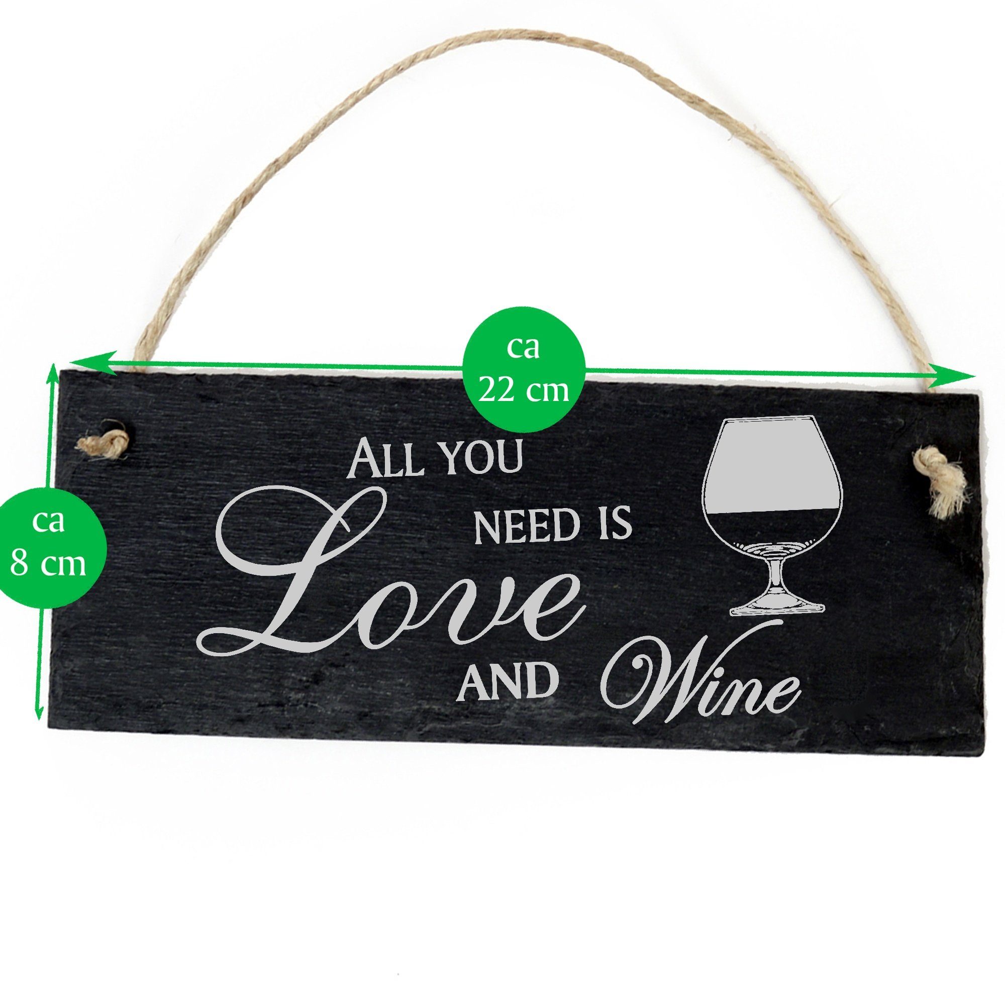 Dekolando Hängedekoration Weinglas 22x8cm All is Wine and need Love you
