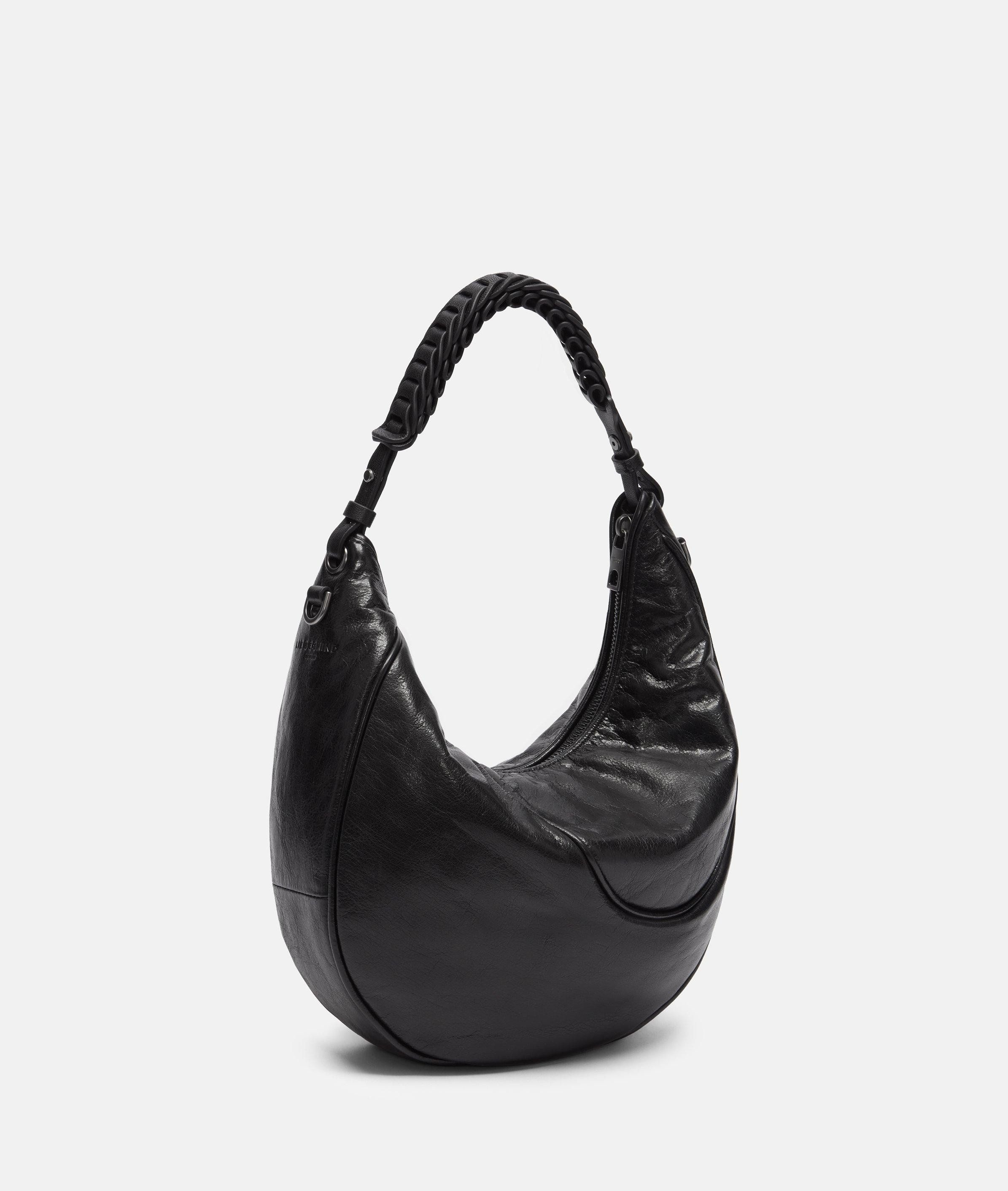Liebeskind Berlin Schultertasche Luna Hobo S, Handliche Hobo-Bag aus gewachstem Leder