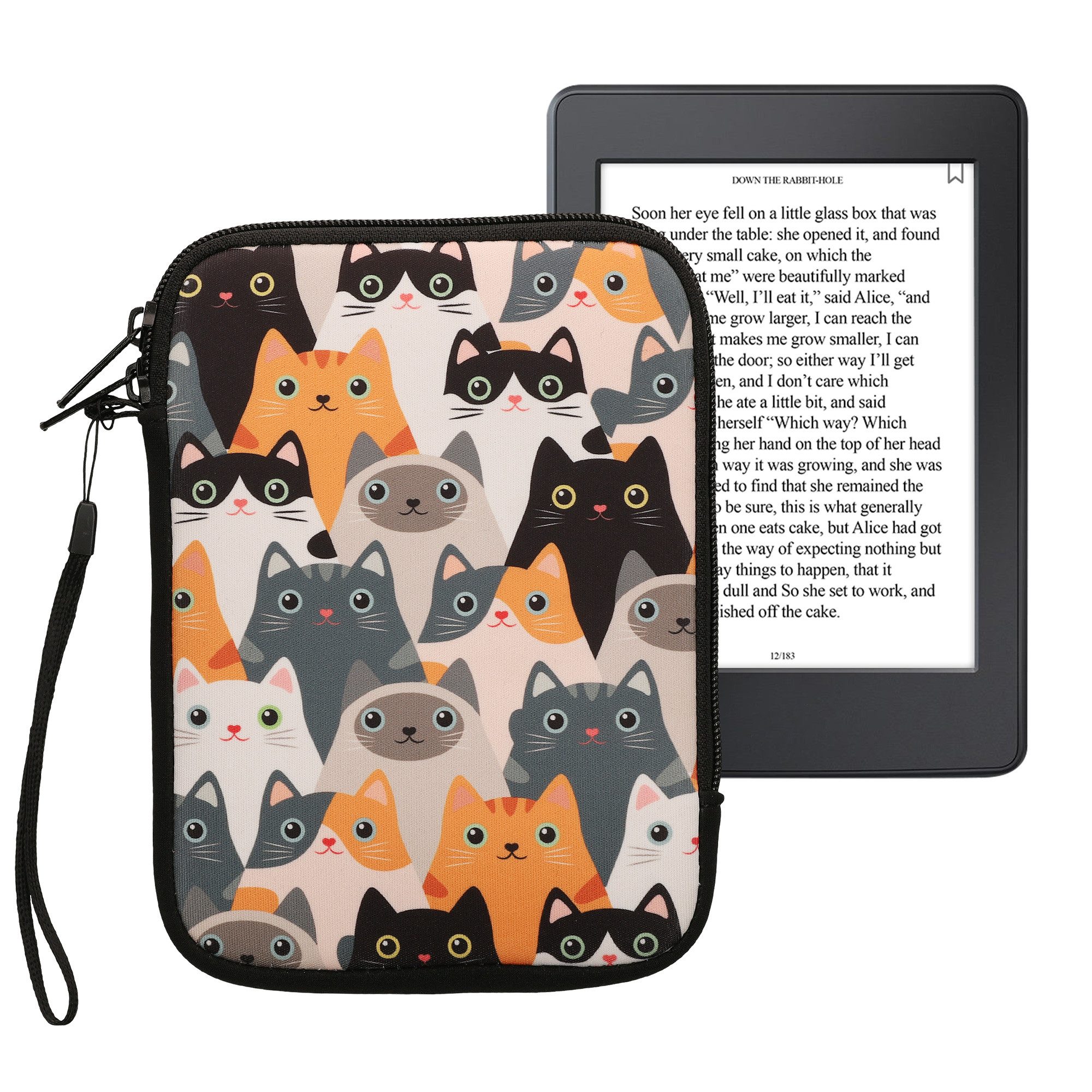 kwmobile Kopfhörer-Schutzhülle Tasche für eReader, Neopren Hülle Schutzhülle - 17 x 12 x 2 cm Innenmaße