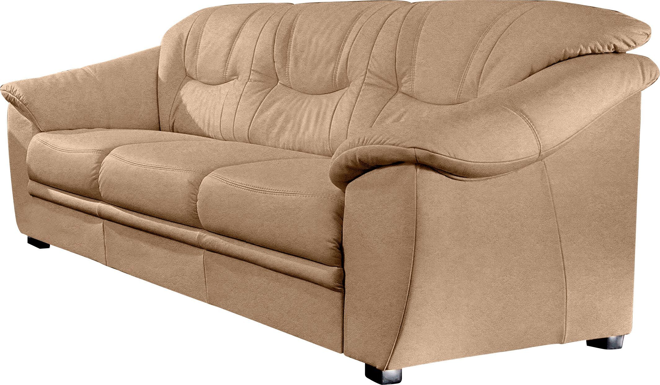 sit&more 3-Sitzer Savona, B: 198 cm, Federkern, Komfortsitzhöhe 46 cm, optional Schlaffunktion, Liegefläche 190x137cm, Stoff- & Lederauswahl