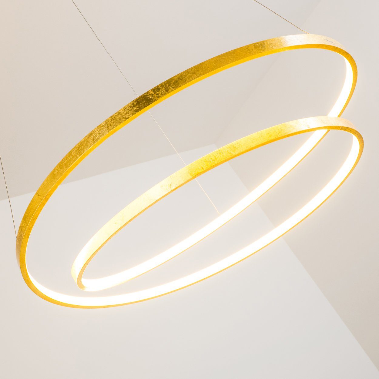 Pendelleuchte Schlaf LED Zimmer hofstein Ess Hänge Wohn Spirale Pendelleuchte goldfarben