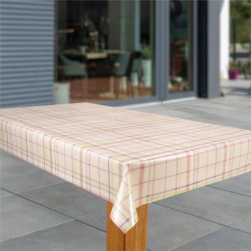 laro Tischdecke Wachstuch-Tischdecken Abwaschbar Streifen rose rechteckig