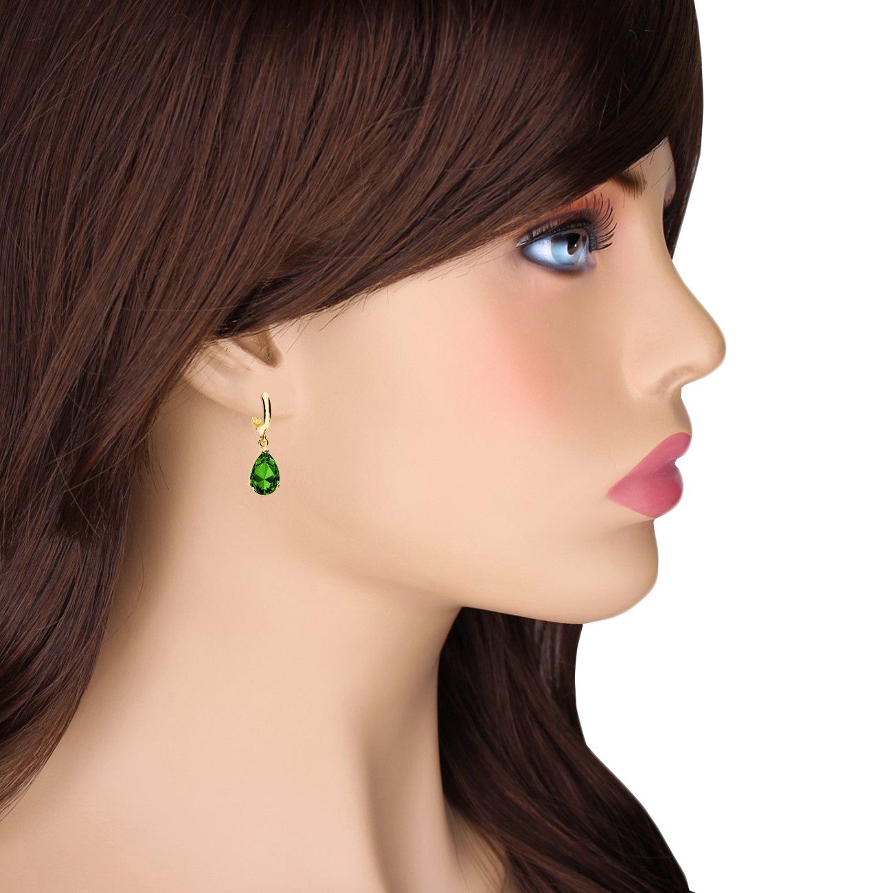 LÖB Paar Creolen Damen Ohrringe Hängend Creolen Tropfen Zirkonia Stein Anhä günstig online kaufen