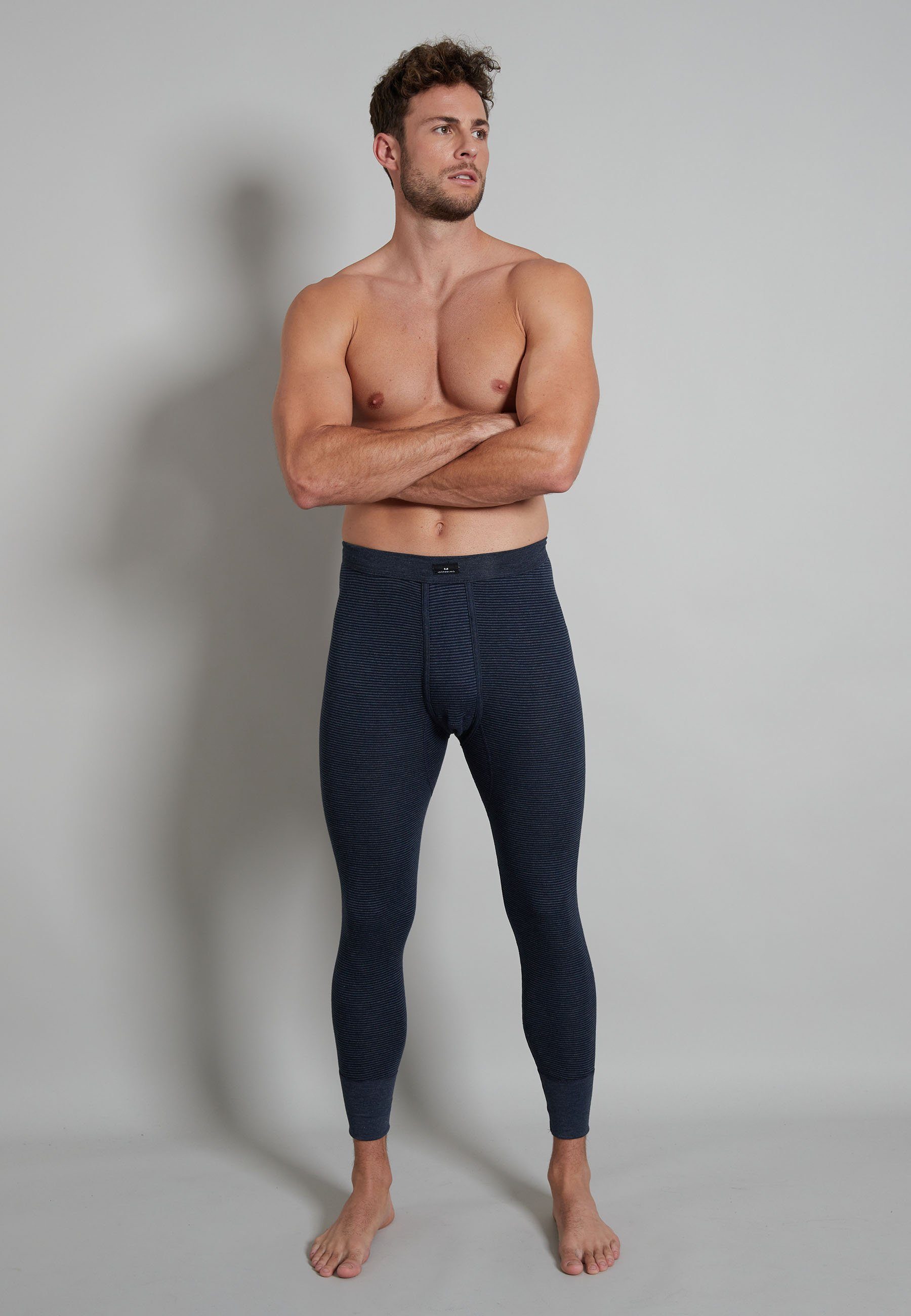 GÖTZBURG Lange Unterhose GÖTZBURG Herren lange Unterhose - quergestreift (1-St)