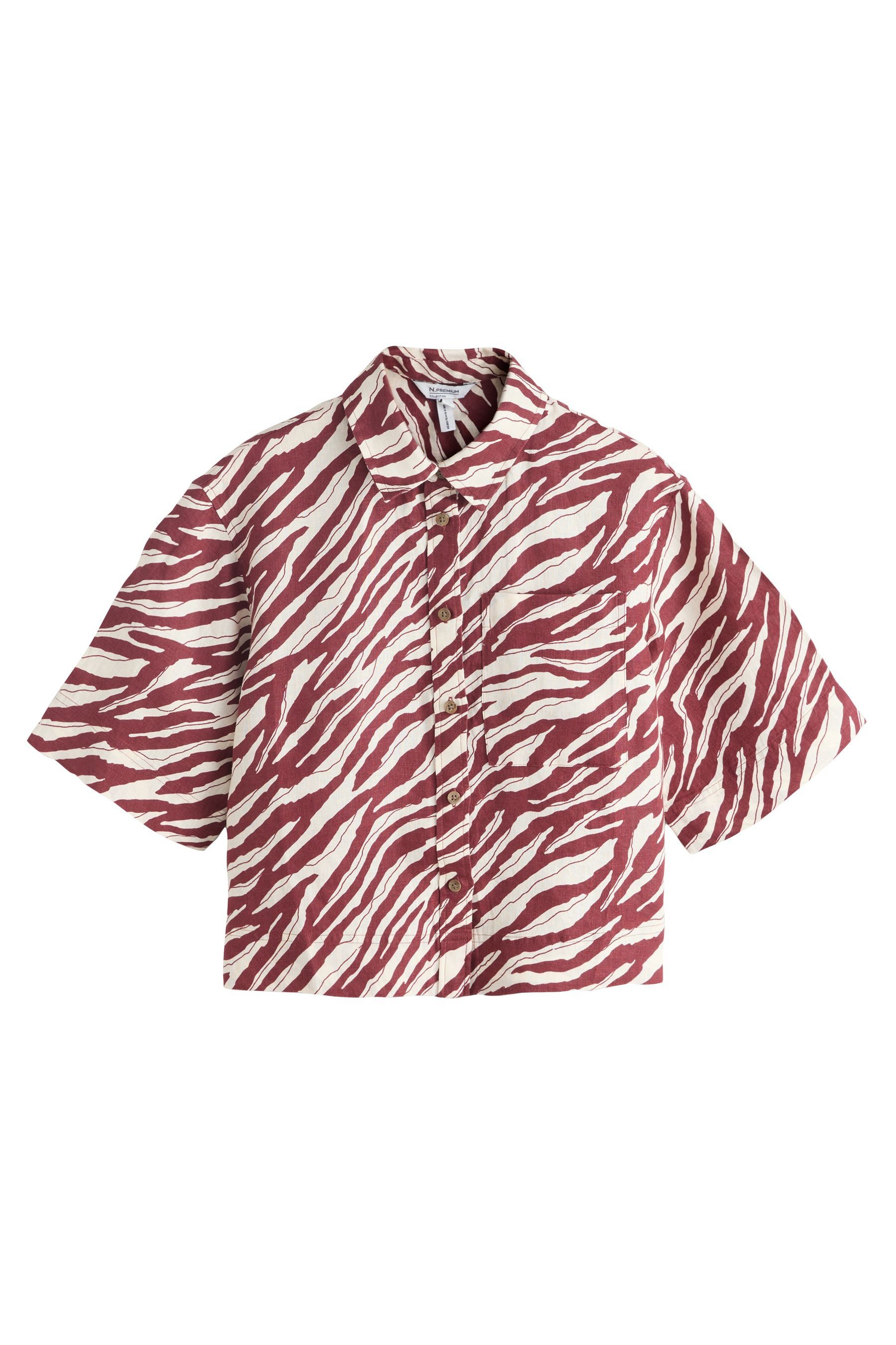 Next Hemdbluse N. Premium Kurzärmeliges Leinenhemd (1-tlg)