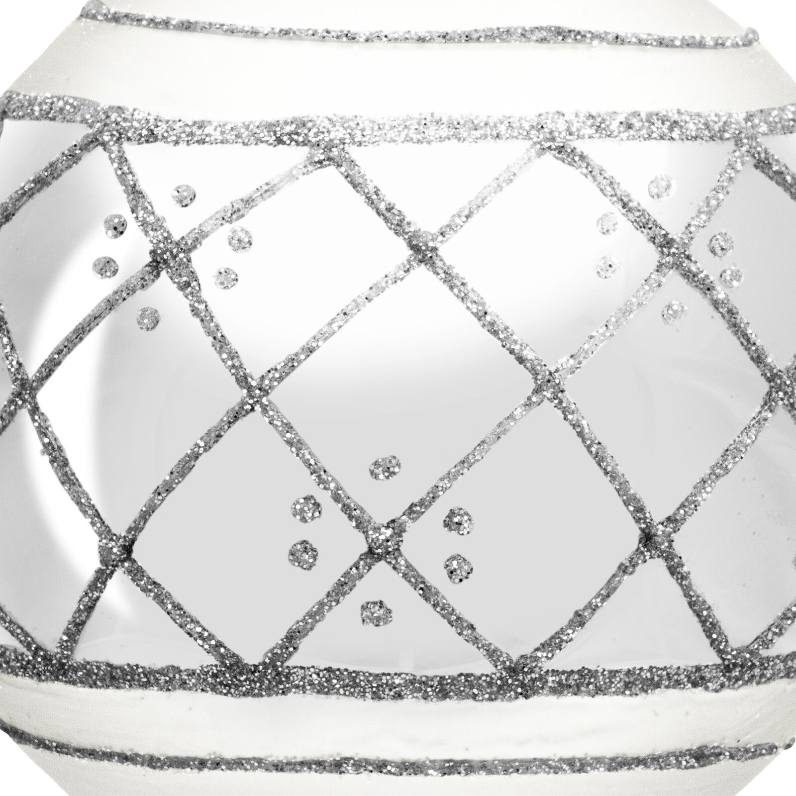 SIKORA Christbaumschmuck Highlights Silber Verzierung Modell Set mit Wien Christbaumkugeln 4er Glas aus silber