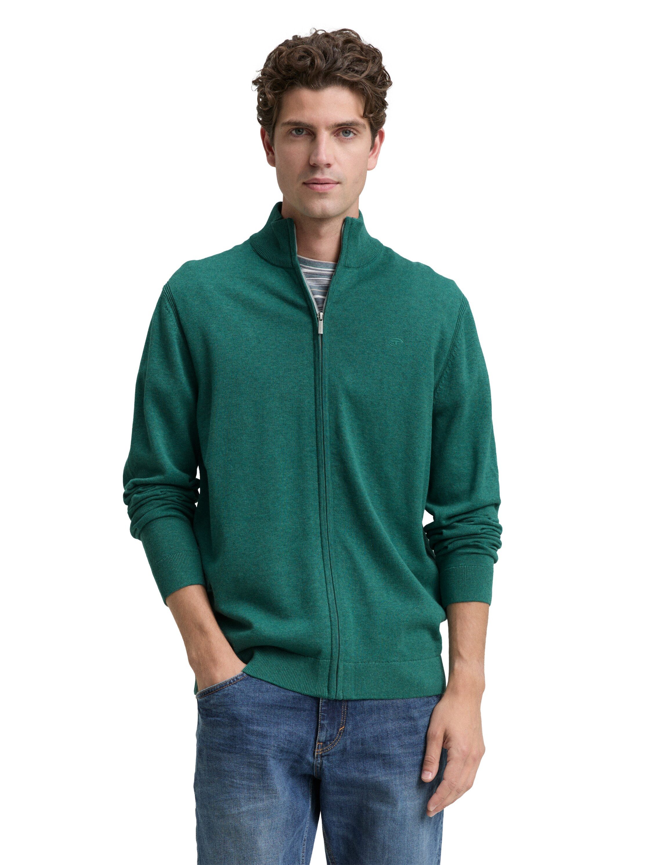 TOM TAILOR Strickjacke mit Logo Stickerei