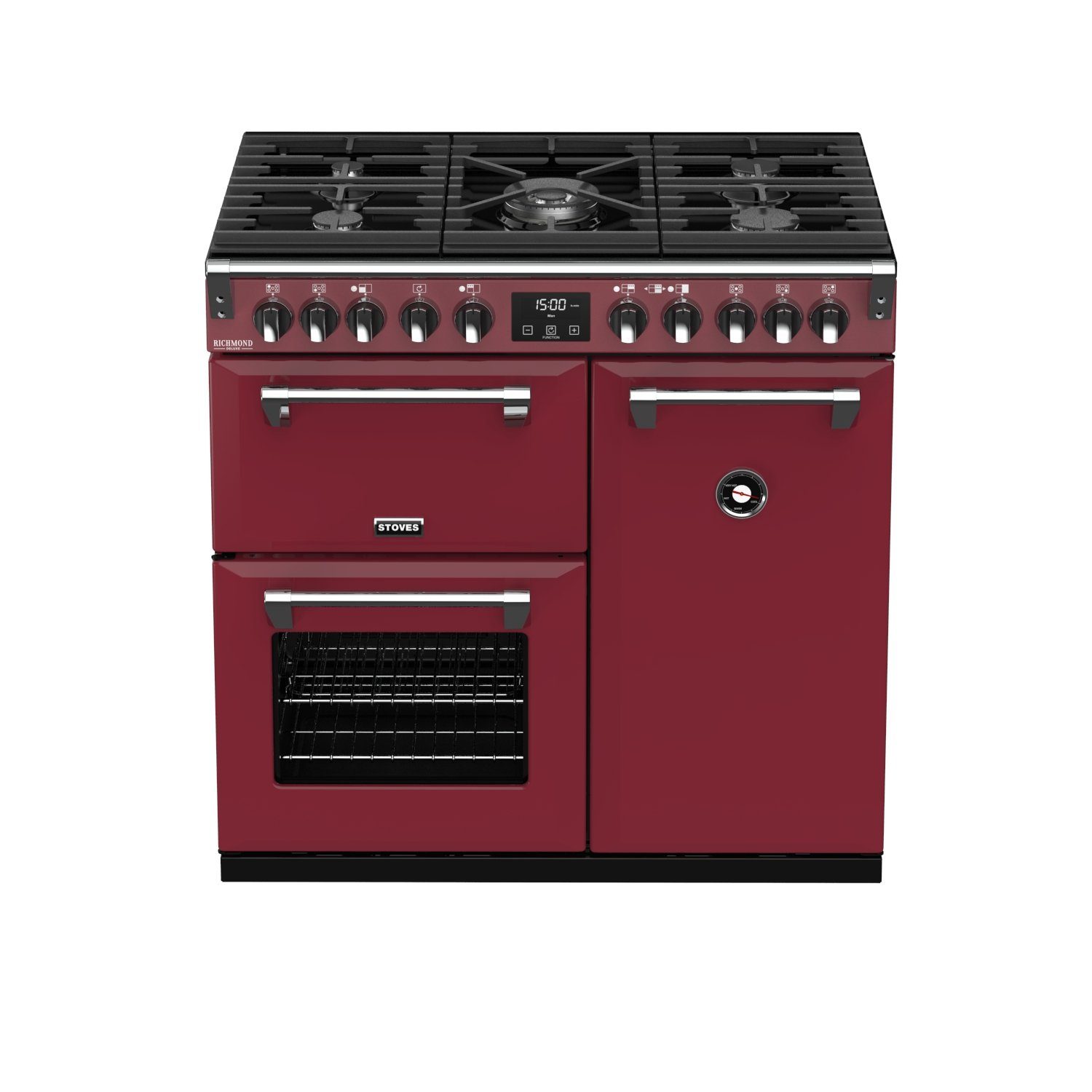 STOVES Gas-Standherd STOVES RICHMOND Deluxe S900 DF GAS CB Chili Red/Chrom | Herde