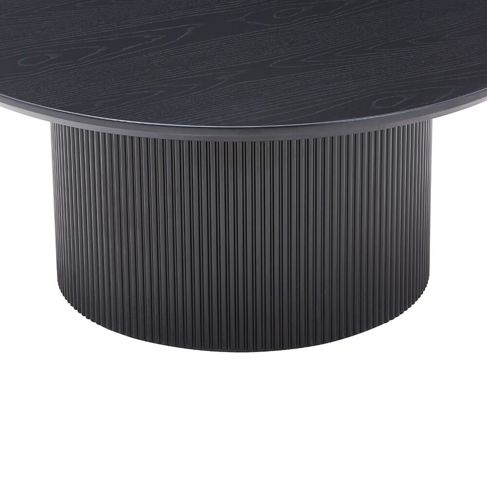 HOME DELUXE Couchtisch Rund ADELINA - 90 x 90 x 40 cm, lamellen, Wohnzimmertisch, Sofatisch, Tisch, Beistelltisch, japandi – Bild 4 von 5