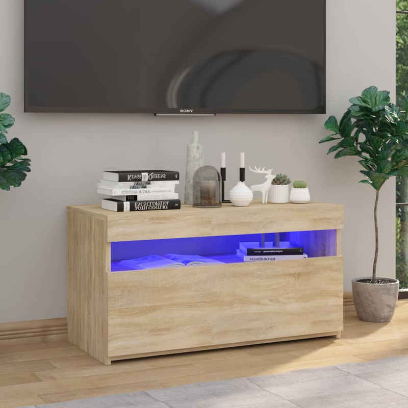 vidaXL TV-Schrank TV-Schrank mit LED-Leuchten Sonoma-Eiche 75x35x40 cm (1-St)
