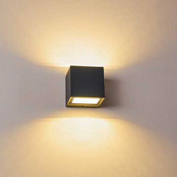 hofstein Außen-Wandleuchte »Meida« LED Außenwandlampe aus Aluminiumin Anthrazit, 4000 Kelvin, 9 Watt, 850 Lumen, m. Up&Down-Effekt, IP54