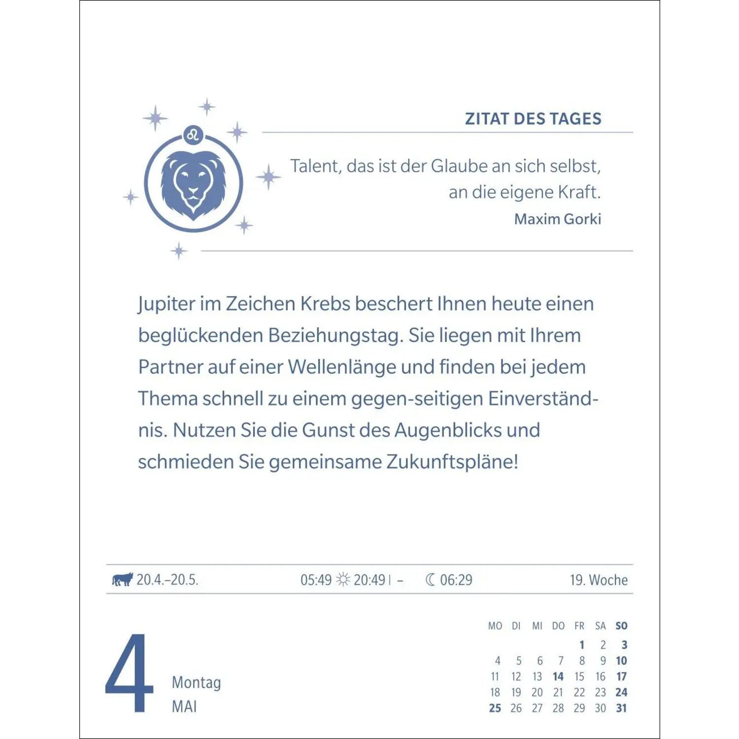 Harenberg Kalender Verlag Abreißkalender Löwe Sternzeichenkalender 2026 - Tagesabreißkalender - Ihr Horoskop...