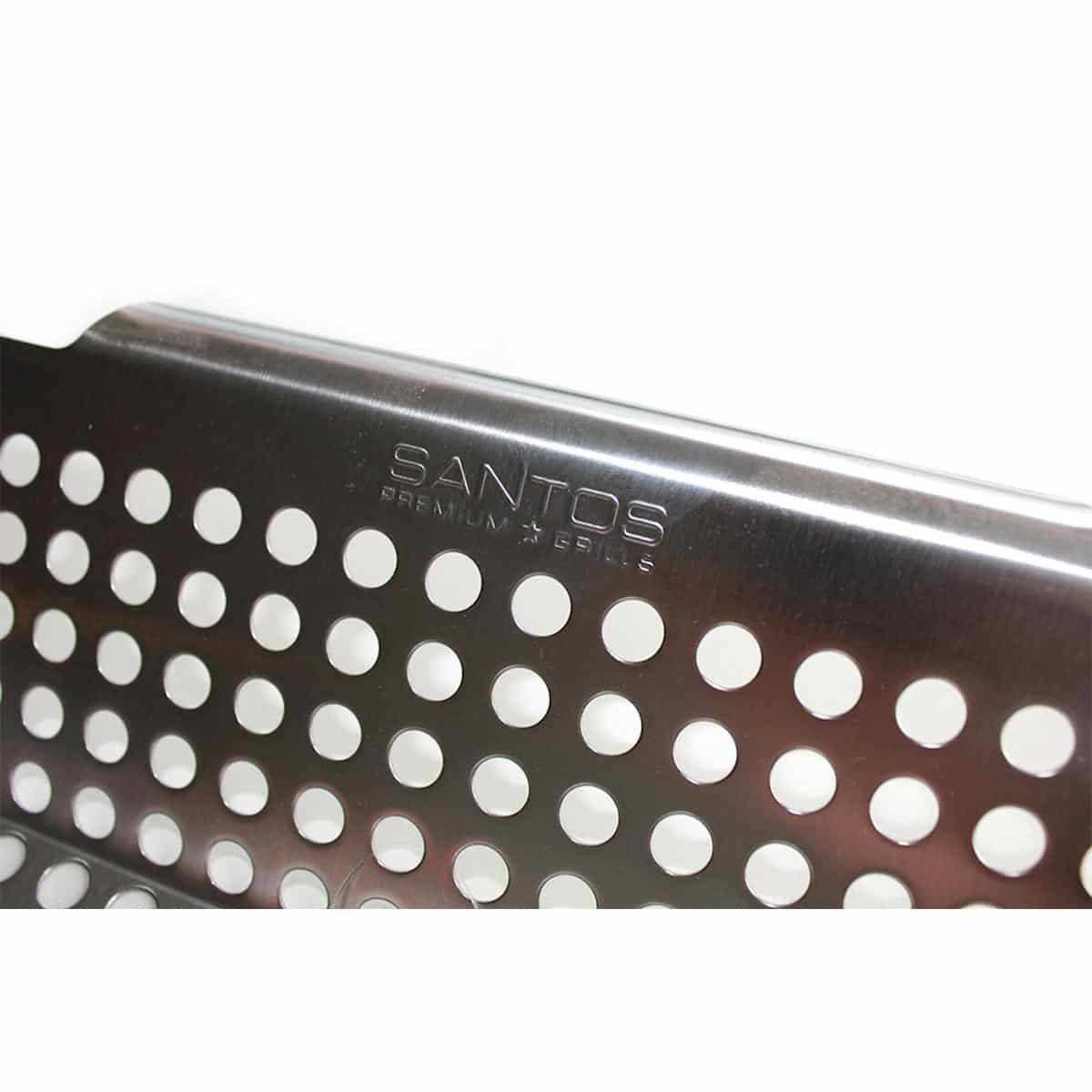 Santos Grillpfanne, Edelstahl, Gemüsekorb XXL, Grillpfanne Edelstahl optimal für Fisch und Gemüse