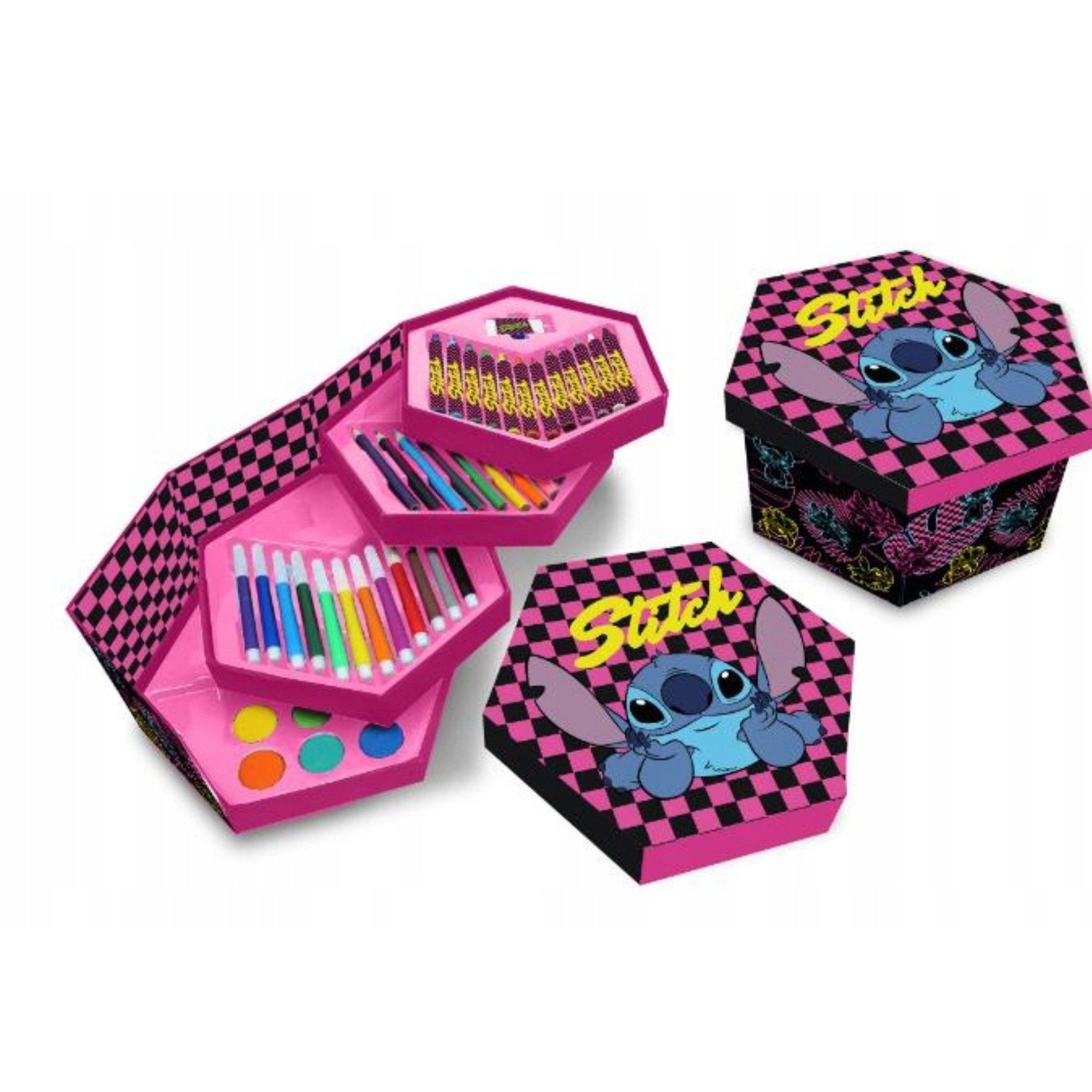 GOLDKIDS Malstift - Malset - Farbstifte Buntstifte, (Zeichenstifte Zeichenset Skizzierstifte, 1-tlg., Malbücher für Erwachsene oder Kinder - Kreativ-Set), - 46 teiliges -Stitch Motiv
